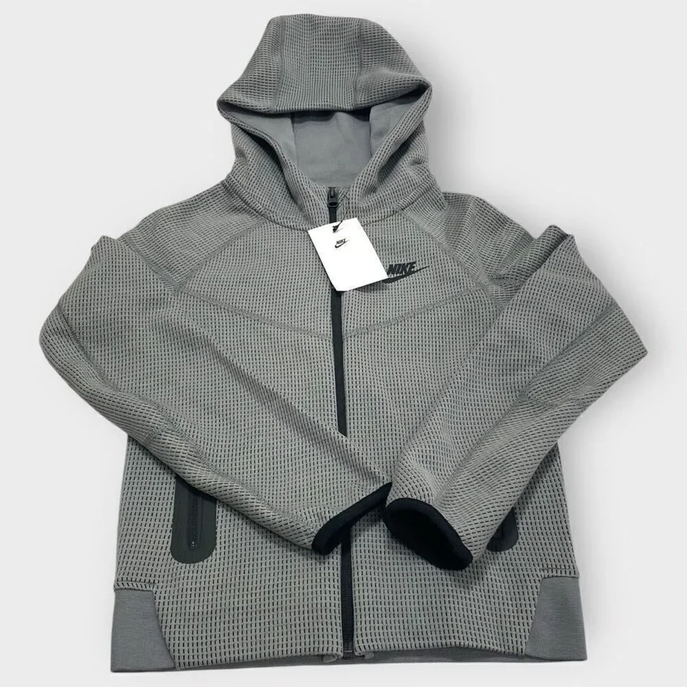 Nike Sportswear Tech Fleece Kids Winterized Full-Zip Gray Black Hoodie size S
